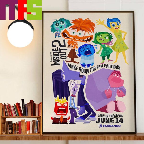 Disney x Pixar Make Room For New Emotions Inside Out 2 Fandango Poster Movie Home Decor Poster Canvas