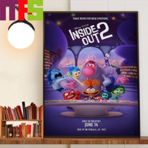 Disney x Pixar Make Room For New Emotions Inside Out 2 RealD 3D Poster Movie Home Decor Poster Canvas