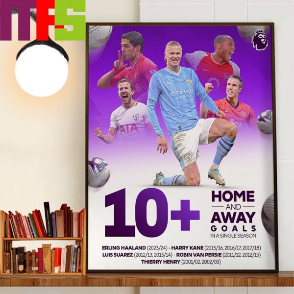 Erling Haaland Joined On 10 Home And Away Goals In A Single Season Wall Decor Poster Canvas