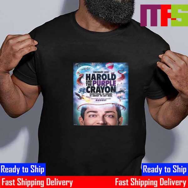 Everything He Draws Is About To Get Real Harold And The Purple Crayon Of Zachary Levi Official Poster Essential T-Shirt