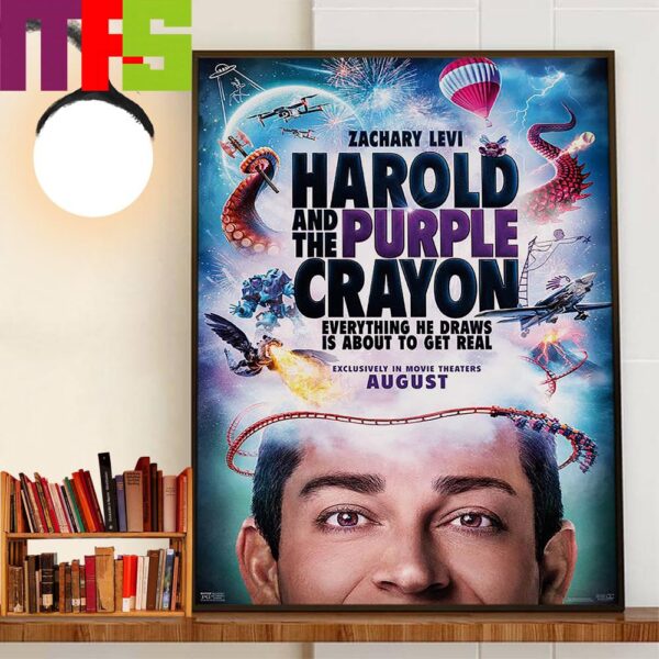 Everything He Draws Is About To Get Real Harold And The Purple Crayon Of Zachary Levi Official Poster Home Decorations Wall Art Poster Canvas