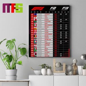 F1 Formula 2 Formula 3 Calendar All The Races Home Decor Poster Canvas F1 Formula 2 Formula 3 Calendar All The Races Home Decor Poster Canvas