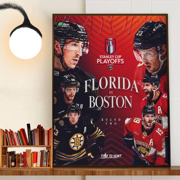 Florida Panthers Vs Boston Bruins For Round 2 Stanley Cup Playoffs 2024 Wall Decor Poster Canvas