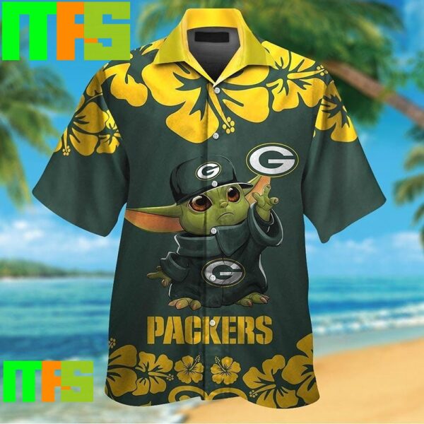 Green Bay Packers Baby Yoda Tropical Hawaiian Shirt Gifts For Men And Women Hawaiian Shirt