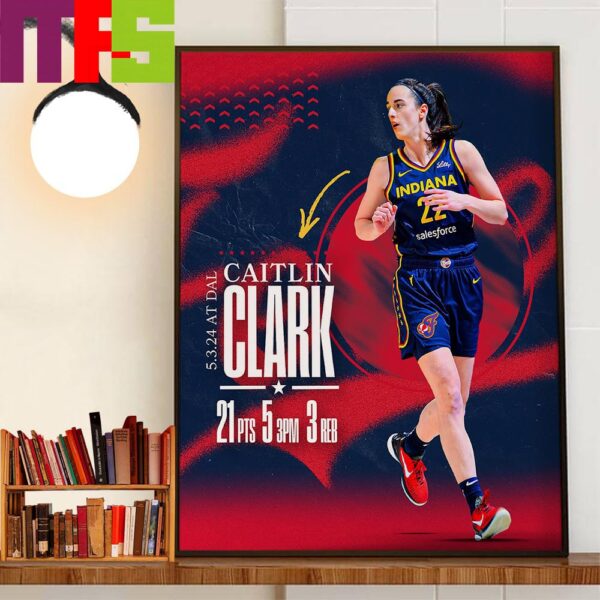 Indiana Fever Caitlin Clark 2024 WNBA Preseason Debut Wall Decor Poster Canvas