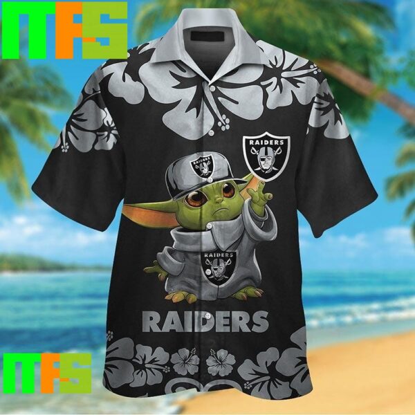 Las Vegas Raiders NFL Baby Yoda Tropical Hawaiian Shirt Gifts For Men And Women Hawaiian Shirt