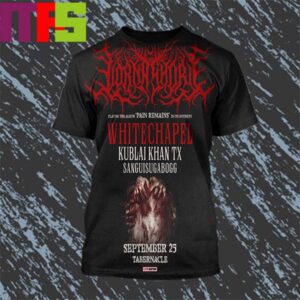 Lorna Shore Pain Remains 2024 Tour with Whitechapel Kublai Khan TX And Sanguisugabogg on September 25th All Over Print Shirt