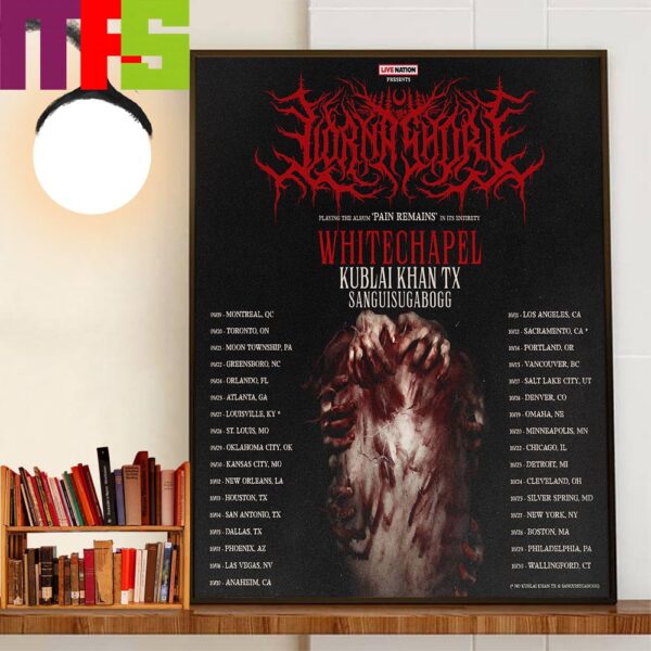 Lorna Shore Playing The Album Pain Remains In Its Entirety Whitechapel Kublai Khan TX Sanguisugabogg Home Decor Poster Canvas