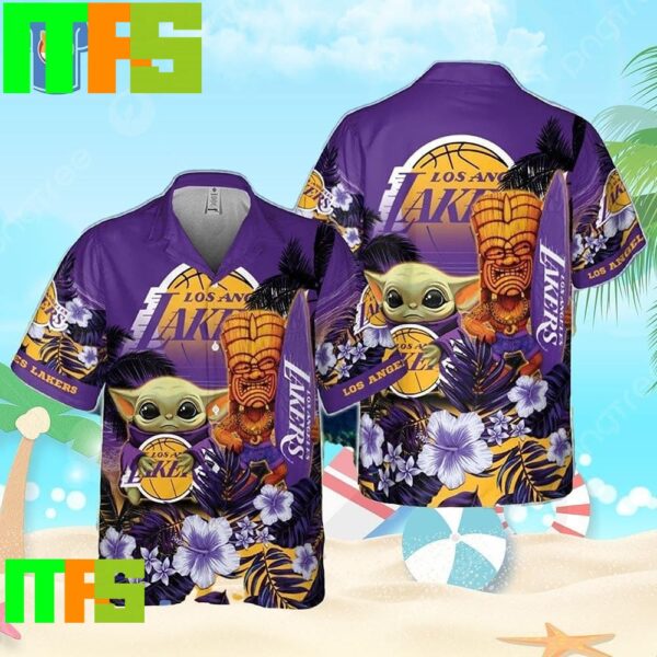 Los Angeles Lakers NBA Baby Yoda National Basketball Association Hawaiian Shirt Gifts For Men And Women Hawaiian Shirt