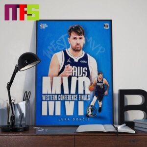 Luka Doncic Wins The Magic Johnson Trophy 2024 Western Conference Finals MVP Home Decor Poster Canvas