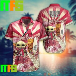 MLB Arizona Diamondbacks Red Gold Baby Yoda New Design Hawaiian Shirt Gifts For Men And Women Hawaiian Shirt