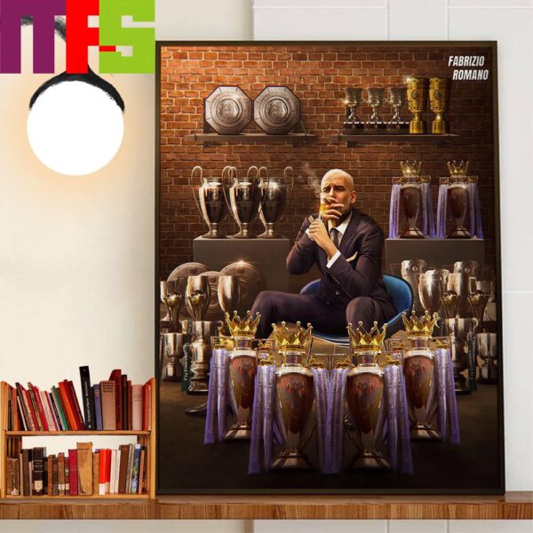 Making History Again Pep Guardiola Is The First Manager Ever To Win 4th Premier League Titles In A Row Home Decorations Poster Canvas