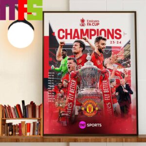 Man United Are The 2023-2024 Emirates FA Cup Champions Wall Art Decor Poster Canvas Man United Are The 2023-2024 Emirates FA Cup Champions Wall Art Decor Poster Canvas