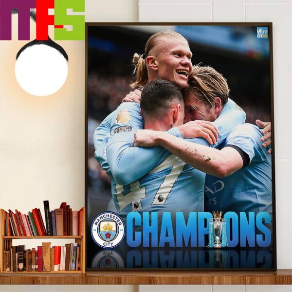Manchester City Are Premier League Champions Again Home Decorations Poster Canvas