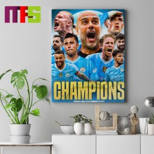 Manchester City Are Premier League Champions For The 4th Time In A Row Home Decor Poster Canvas Manchester City Are Premier League Champions For The 4th Time In A Row Home Decor Poster Canvas