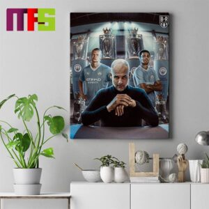 Manchester City Become The First Team To Win The Premier League Four Years In A Row Home Decor Poster Canvas Manchester City Become The First Team To Win The Premier League Four Years In A Row Home Decor Poster Canvas