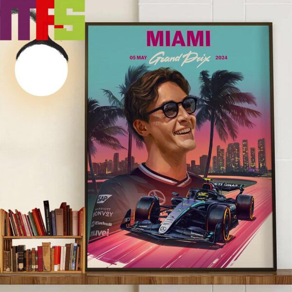 Mercedes-AMG Petronas F1 From Palm-Lined Streets To Colourful Sights Miami GP Wall Decor Poster Canvas