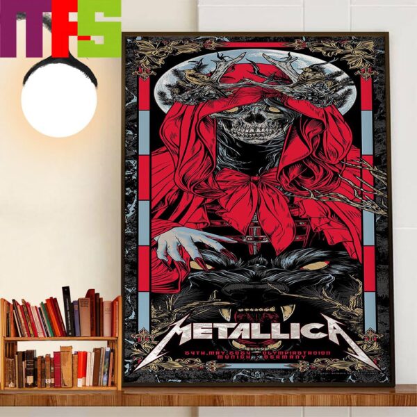 Metallica Tonight In Munich M72 World Tour 2024 No Repeat Weekend at Olympiastadion Munich Germany May 24th 2024 Home Decorations Wall Art Poster Canvas