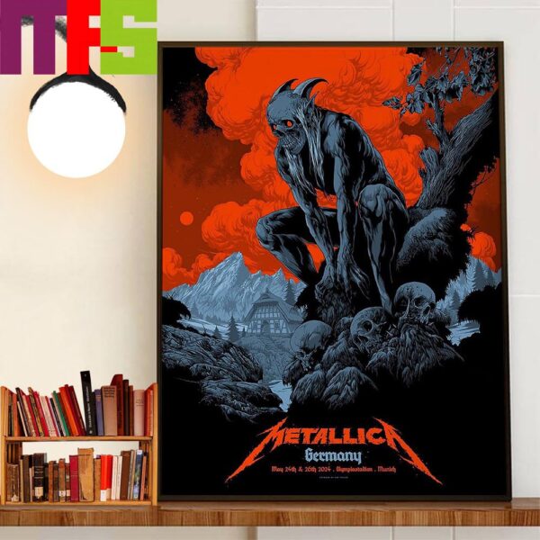 Metallica World Tour M72 Munich at Olympiastadion Munich Germany May 24th And 26th 2024 Home Decorations Wall Art Poster Canvas