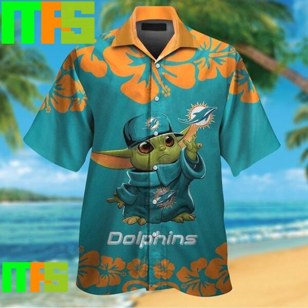 Miami Dolphins Baby Yoda Star Wars Tropical Hawaiian Shirt Gifts For Men And Women Hawaiian Shirt