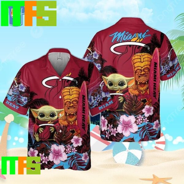 Miami Heat Baby Yoda National Basketball Association Hawaiian Shirt Gifts For Men And Women Hawaiian Shirt