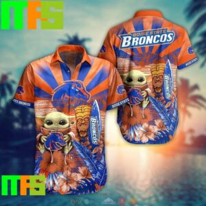 NCAA Boise State Broncos Baby Yoda Orange Blue Hawaiian Shirt Gifts For Men And Women Hawaiian Shirt