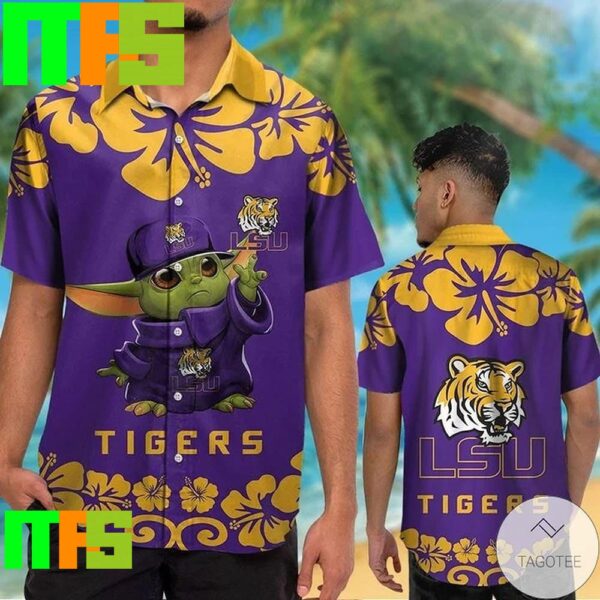 NCAA LSU Tigers Baby Yoda Trendy Aloha Hawaiian Shirt Gifts For Men And Women Hawaiian Shirt