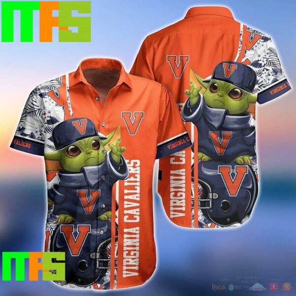 NCAA Virginia Cavaliers Baby Yoda Trendy Aloha Hawaiian Shirt Gifts For Men And Women Hawaiian Shirt