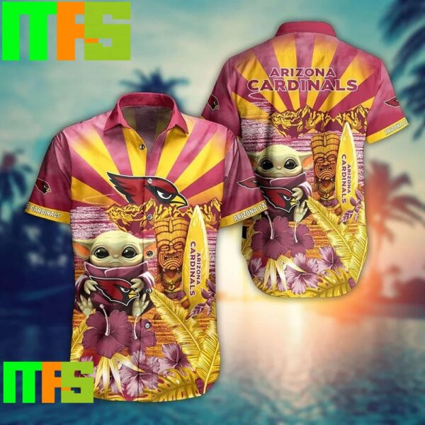 NFL Arizona Cardinals Baby Yoda Style Summer Collection Trendy Aloha Hawaiian Shirt Gifts For Men And Women Hawaiian Shirt