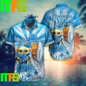 NFL Detroit Lions Baby Yoda Blue Trendy Aloha Hawaiian Shirt Gifts For Men And Women Hawaiian Shirt