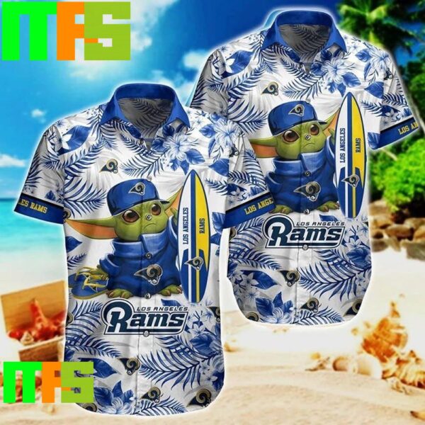 NFL Los Angeles Rams Baby Yoda Style Hot Summer Trendy Aloha Hawaiian Shirt Gifts For Men And Women Hawaiian Shirt