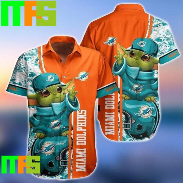 NFL Miami Dolphins Baby Yoda Trendy Aloha Hawaiian Shirt Gifts For Men And Women Hawaiian Shirt