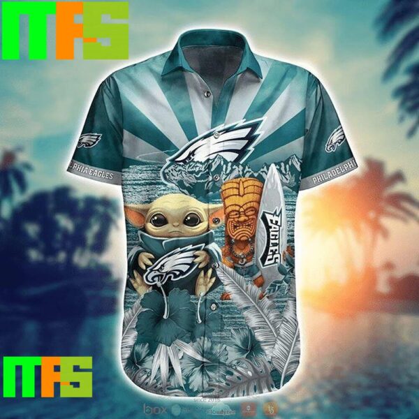 NFL Philadelphia Eagles Baby Yoda Trendy Aloha Hawaiian Shirt Gifts For Men And Women Hawaiian Shirt