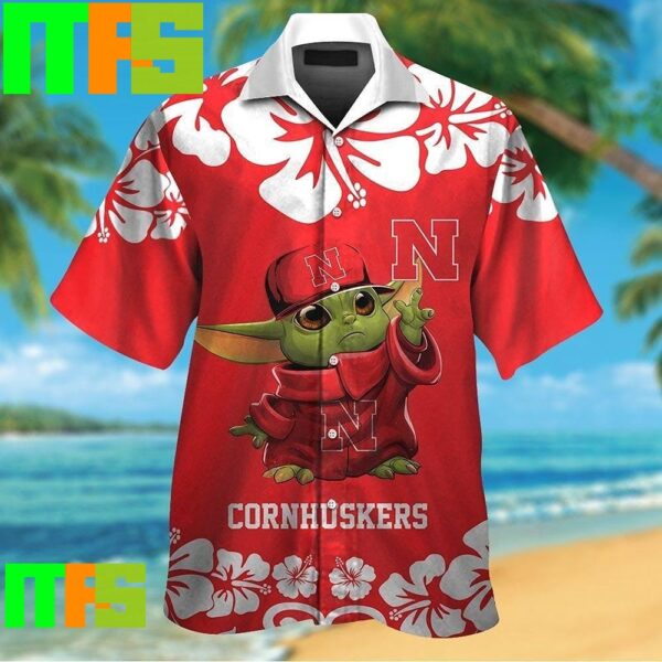 Nebraska Cornhuskers Baby Yoda Tropical Hawaiian Shirt Gifts For Men And Women Hawaiian Shirt