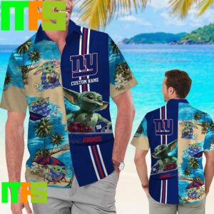 New York Giants Baby Yoda Name Personalized Tropical Hawaiian Shirt Gifts For Men And Women Hawaiian Shirt