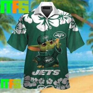 New York Jets Baby Yoda Tropical Hawaiian Shirt Gifts For Men And Women Hawaiian Shirt