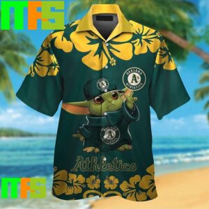 Oakland Athletics Baby Yoda Tropical Aloha Hawaiian Shirt Gifts For Men And Women Hawaiian Shirt