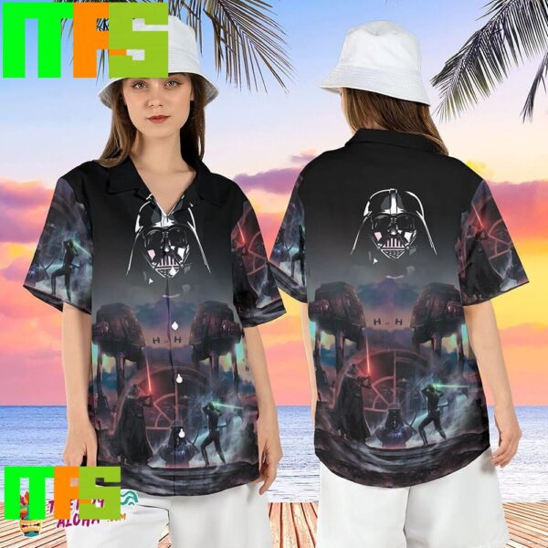 Obi Wan Kenobi Vader AT AT Battle Star Wars Aloha Hawaiian Shirt Gifts For Men And Women Hawaiian Shirt