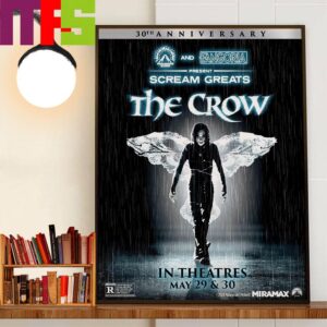 Official 30th Anniversary Poster For The Crow Returning To Theaters May 29th-30th 2024 Wall Decor Poster Canvas Official 30th Anniversary Poster For The Crow Returning To Theaters May 29th-30th 2024 Wall Decor Poster Canvas