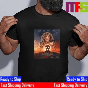 Official Poster Atlas With Starring Jennifer Lopez Simu Liu Sterling K Brown And Mark Strong Essential T-Shirt