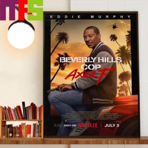 Official Poster Beverly Hills Cops Axel F With Starring Eddie Murphy Home Decorations Wall Art Poster Canvas