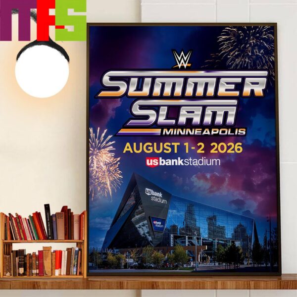Official Poster For WWE SummerSlam At US Bank Stadium Minneapolis MN August 1-2 2026 Home Decorations Wall Art Poster Canvas