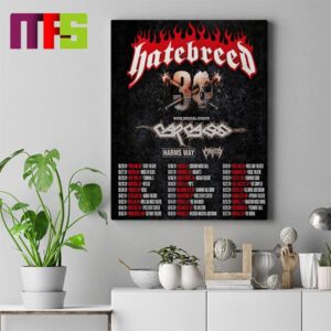 Official Poster Hatebreed 30th Anniversary Tour Home Decor Poster Canvas