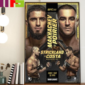 Official Poster UFC 302 Islam Makhachev Vs Dustin Poirier And Sean Strickland Vs Paulo Costa June 1st 2024 Home Decoration Poster Canvas Official Poster UFC 302 Islam Makhachev Vs Dustin Poirier And Sean Strickland Vs Paulo Costa June 1st 2024 Home Decoration Poster Canvas
