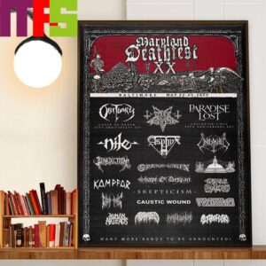 Paradise Lost Draconian Times 30th Anniversary Set For Maryland Deathfest 20th Edition At Baltimore May 22-25th 2025 Home Decorations Wall Art Poster Canvas