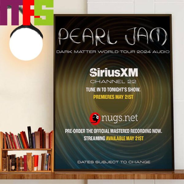 Pearl Jam Dark Matter World Tour 2024 Audio Home Decoration Poster Canvas