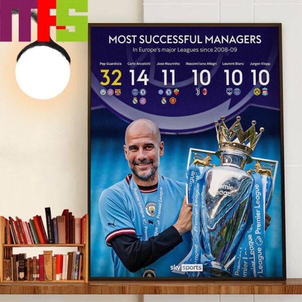 Pep Guardiola Is The Most Successful Managers in Europe Major Leagues Since 2008-2009 Home Decorations Poster Canvas