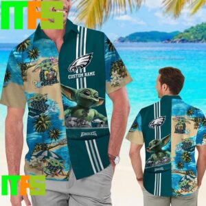 Philadelphia Eagles Baby Yoda Tropical Aloha Hawaiian Shirt Gifts For Men And Women Hawaiian Shirt