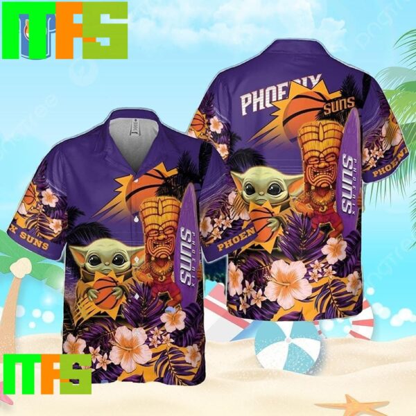 Phoenix Suns Baby Yoda National Basketball Association Tropical Aloha Hawaiian Shirt Gifts For Men And Women Hawaiian Shirt