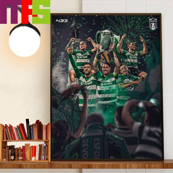 Portuguese Primeira Liga 2023-2024 Champions Are Sporting CP Wall Decor Poster Canvas